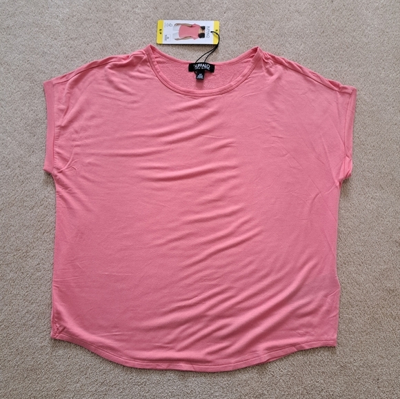 ❤️ NWT Buffalo David Bitton Short Sleeved Jersey Knit Top Small Pink - Picture 8 of 8